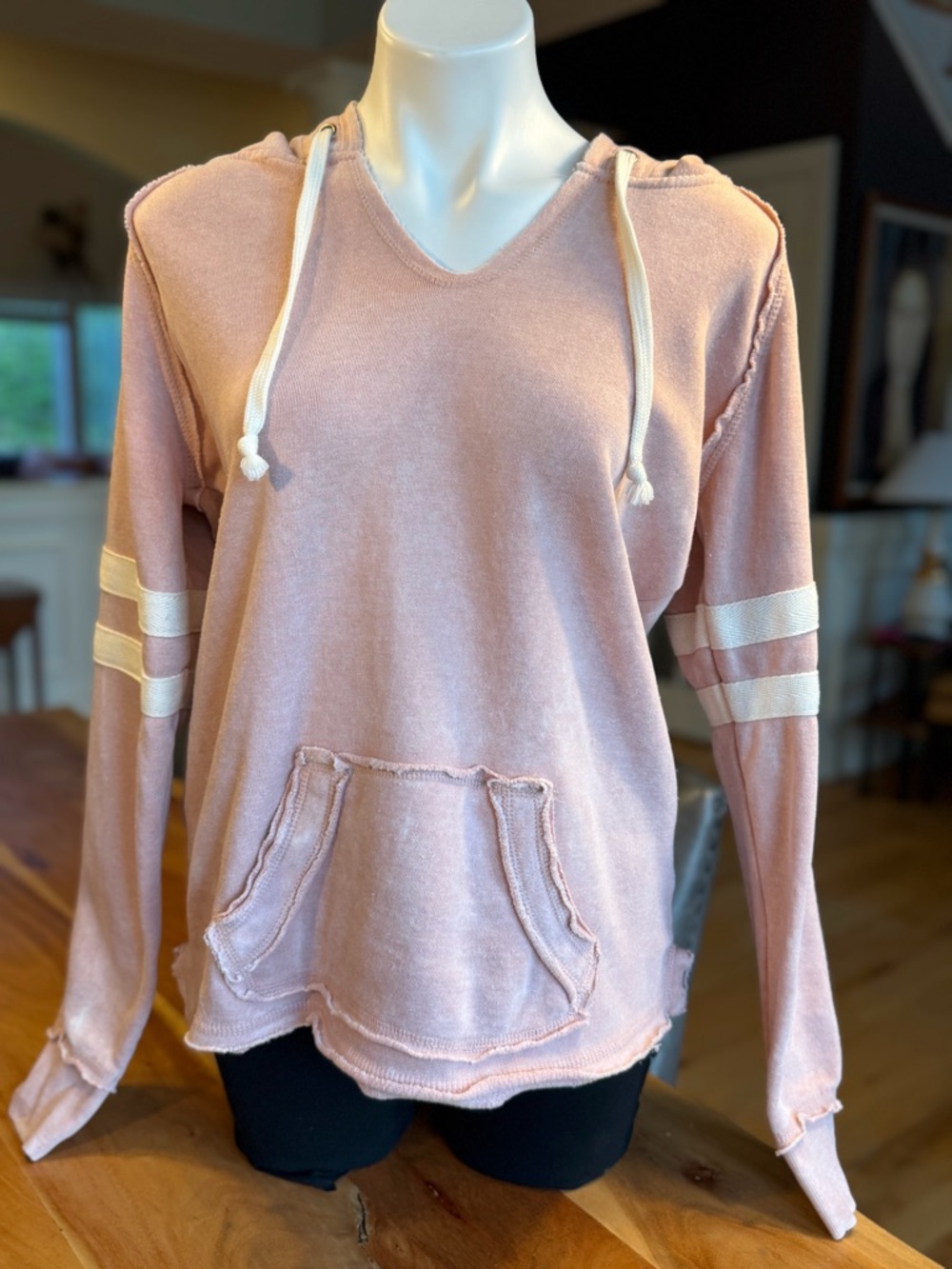 Ocean Drive Coastal Pink Hoodie Lightweight Beach Pullover (GUC)